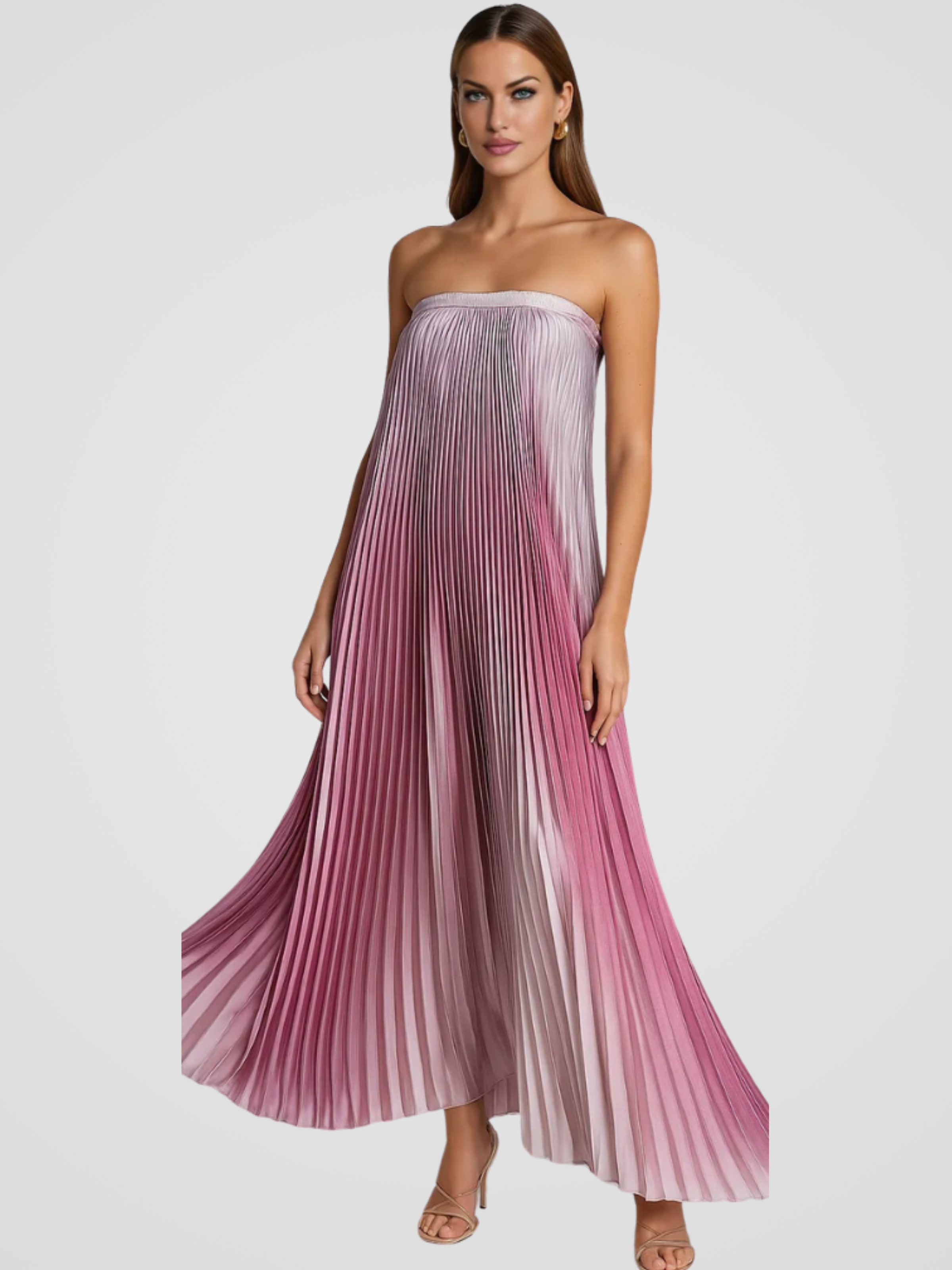 ECLAT ROSE - MAXI PLEATED DRESS