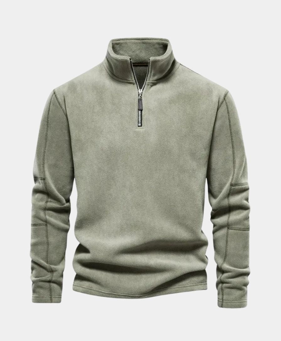 High Neck Zip Sweater Alpine - Alder & Voss