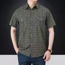 Lenoir™ | Elegant Short-Sleeve Checkered Shirt