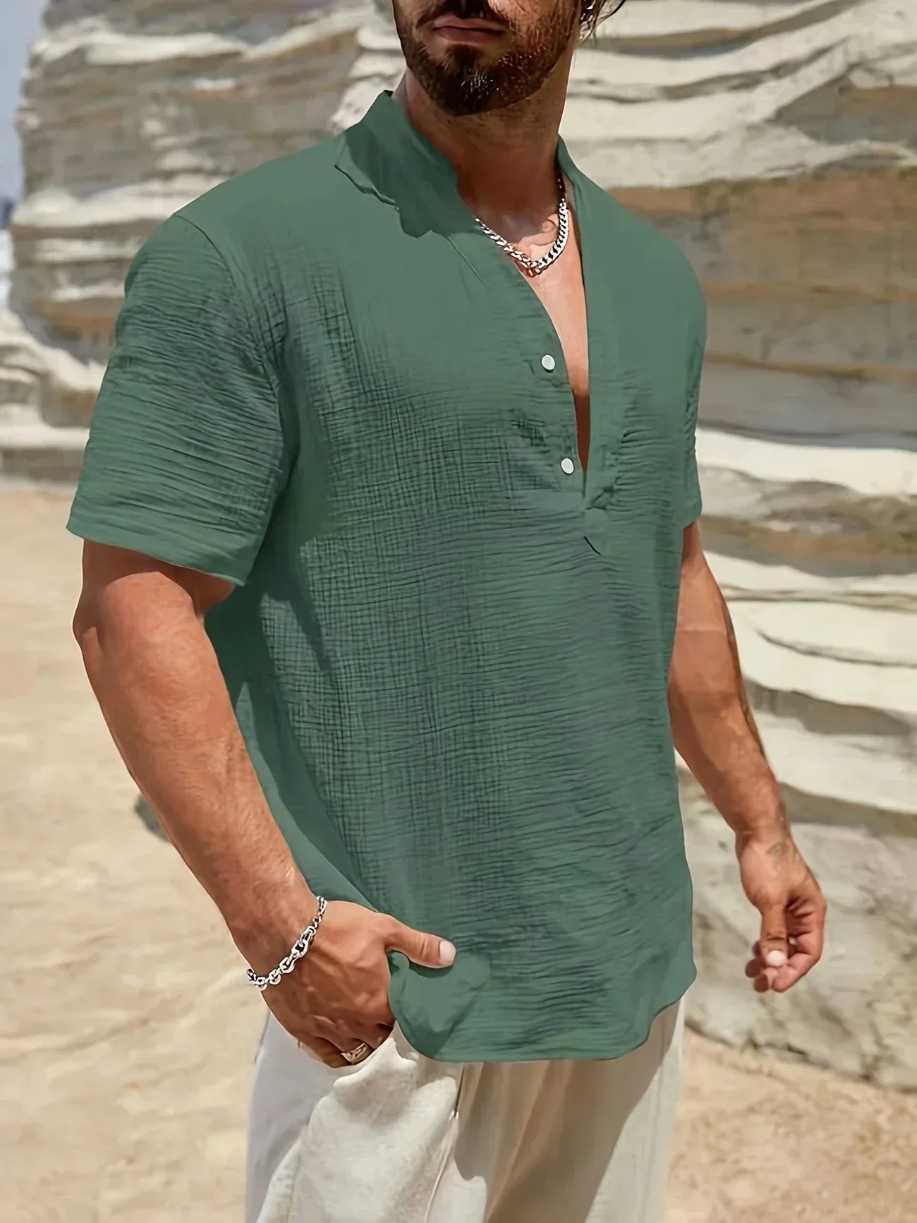 Lenoir™ | Elegant Summer Shirt with High Collar