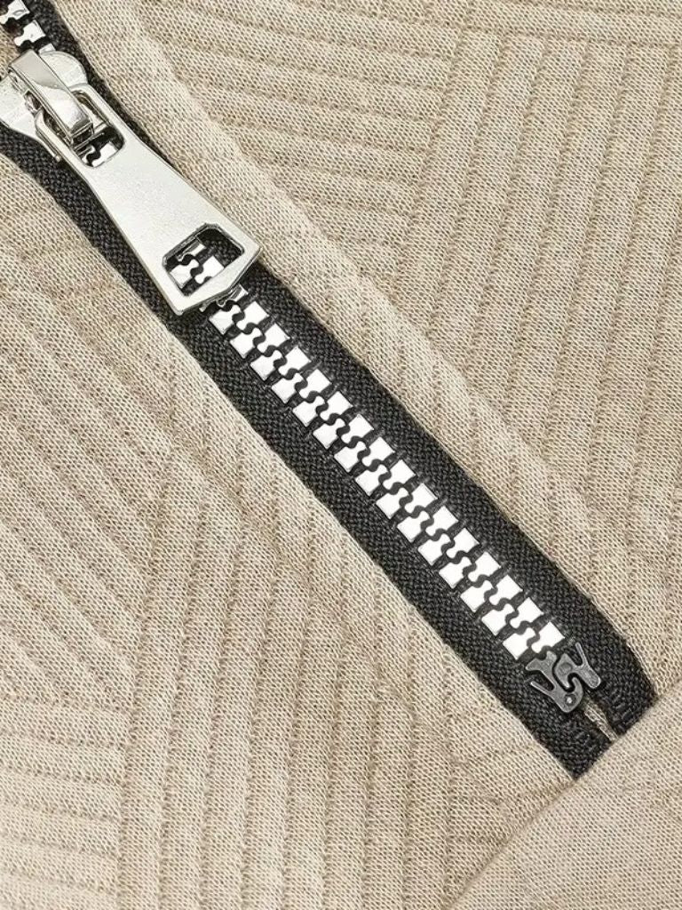 Essential Henley High Collar Quarter Zip Pullover - Alder & Voss