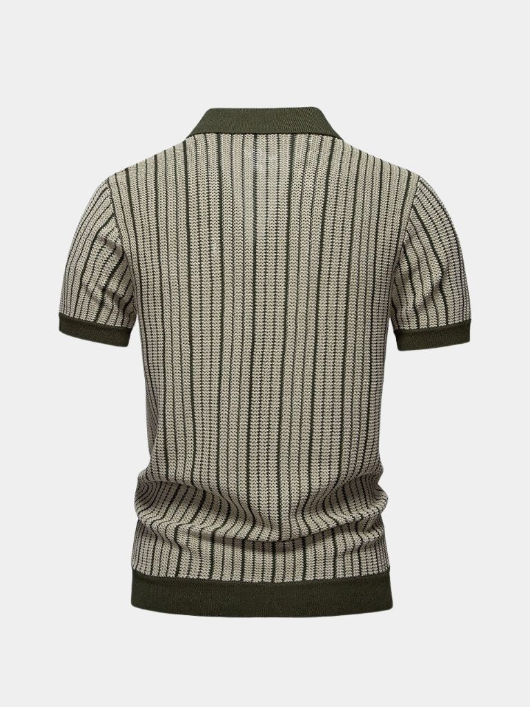 Striped Knit Polo - Alder & Voss