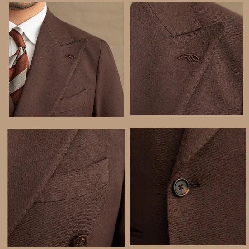 Dark Brown Gabardine Suit (Jacket + Pants)