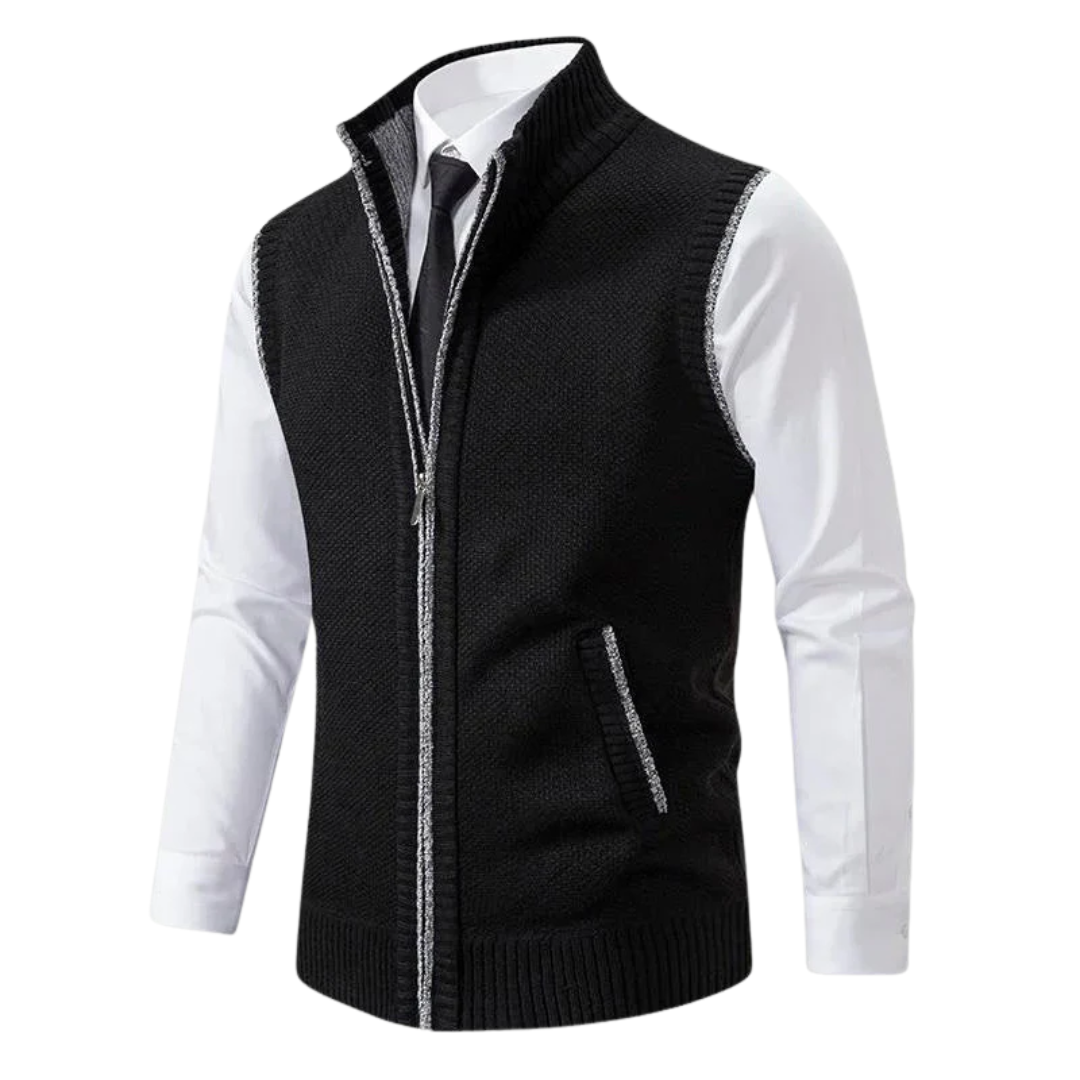 The Levan Knit Vest | Full-Zip Knit Vest