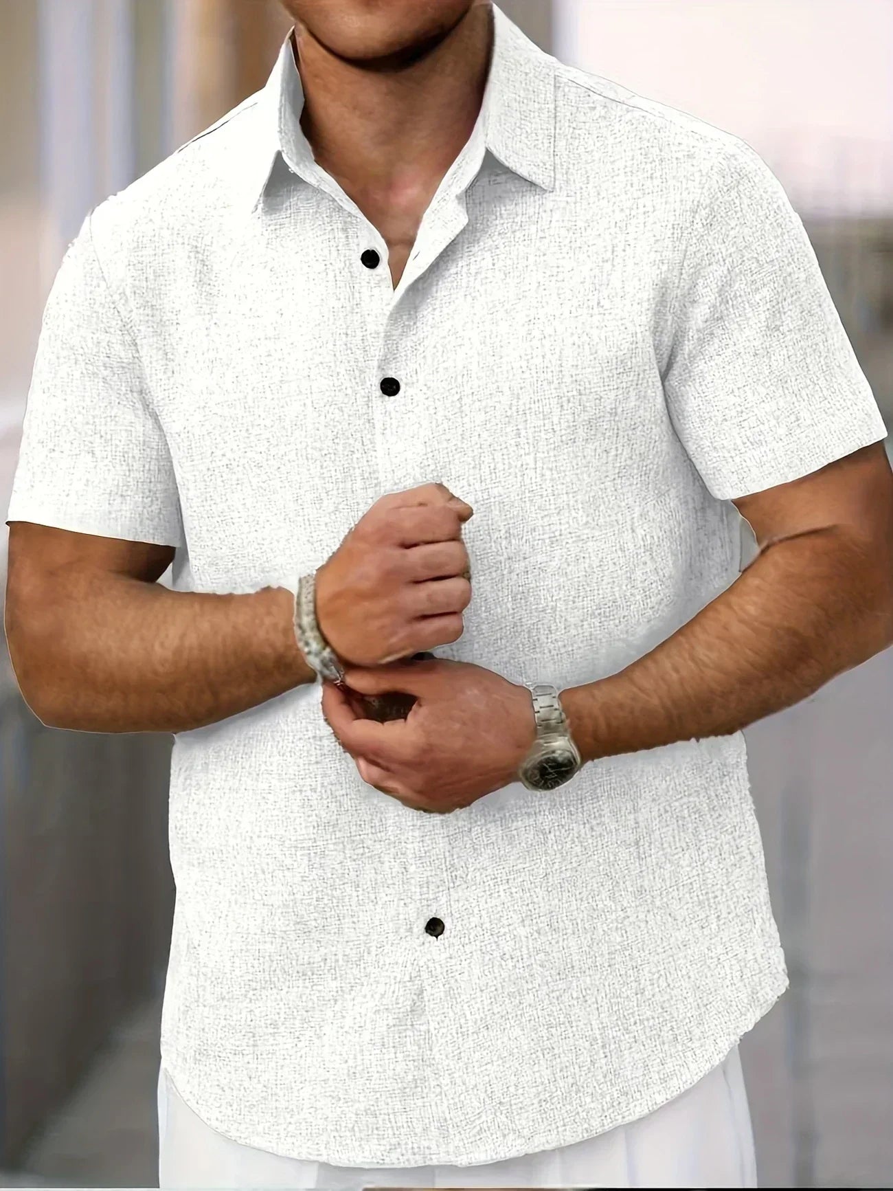 Lenoir™ | Lightweight short-sleeve shirt in a linen blend