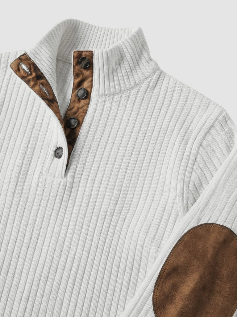 Refined High Collar Henley Sweater - Alder & Voss