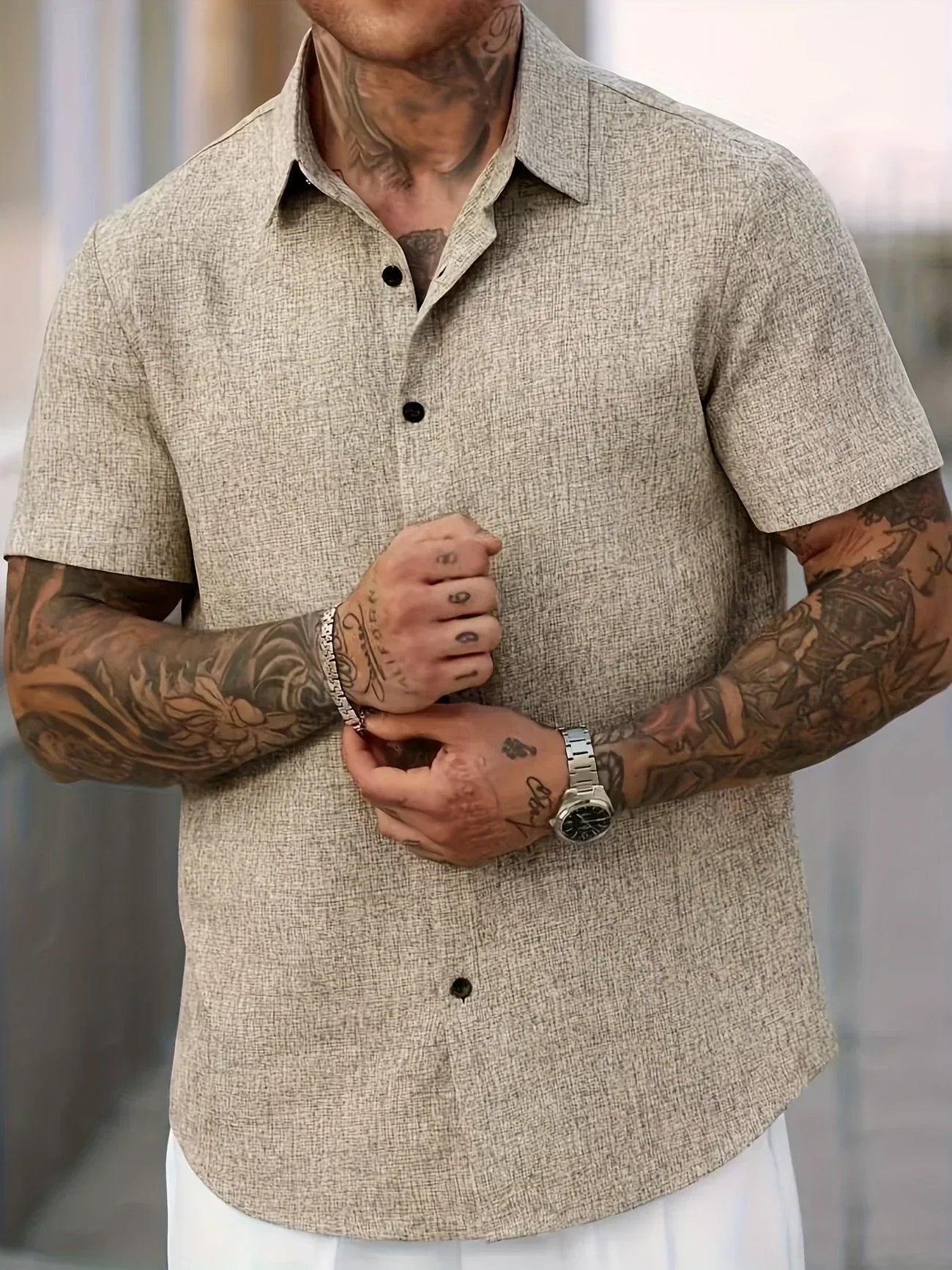 Lenoir™ | Lightweight short-sleeve shirt in a linen blend