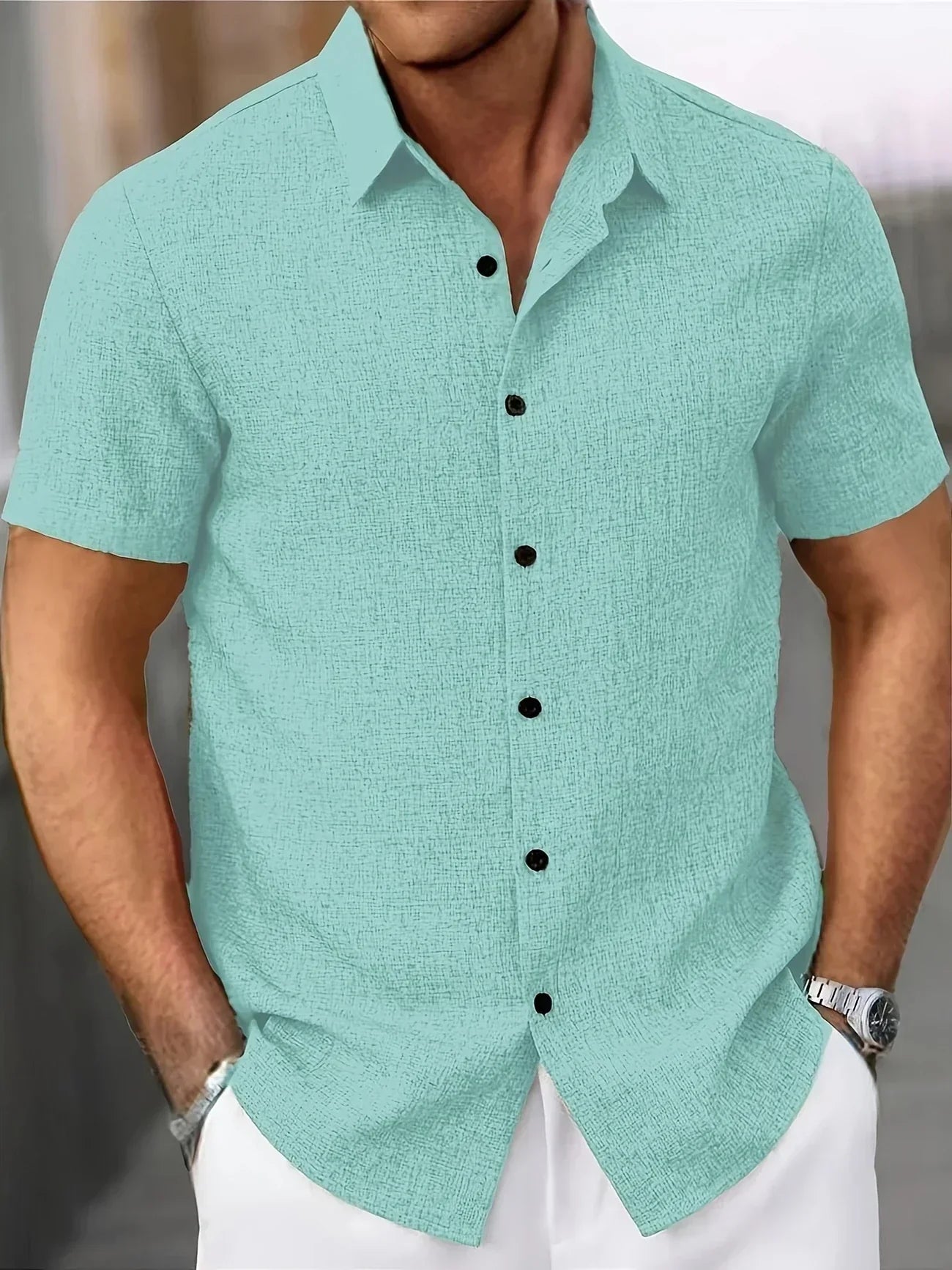 Lenoir™ | Lightweight short-sleeve shirt in a linen blend