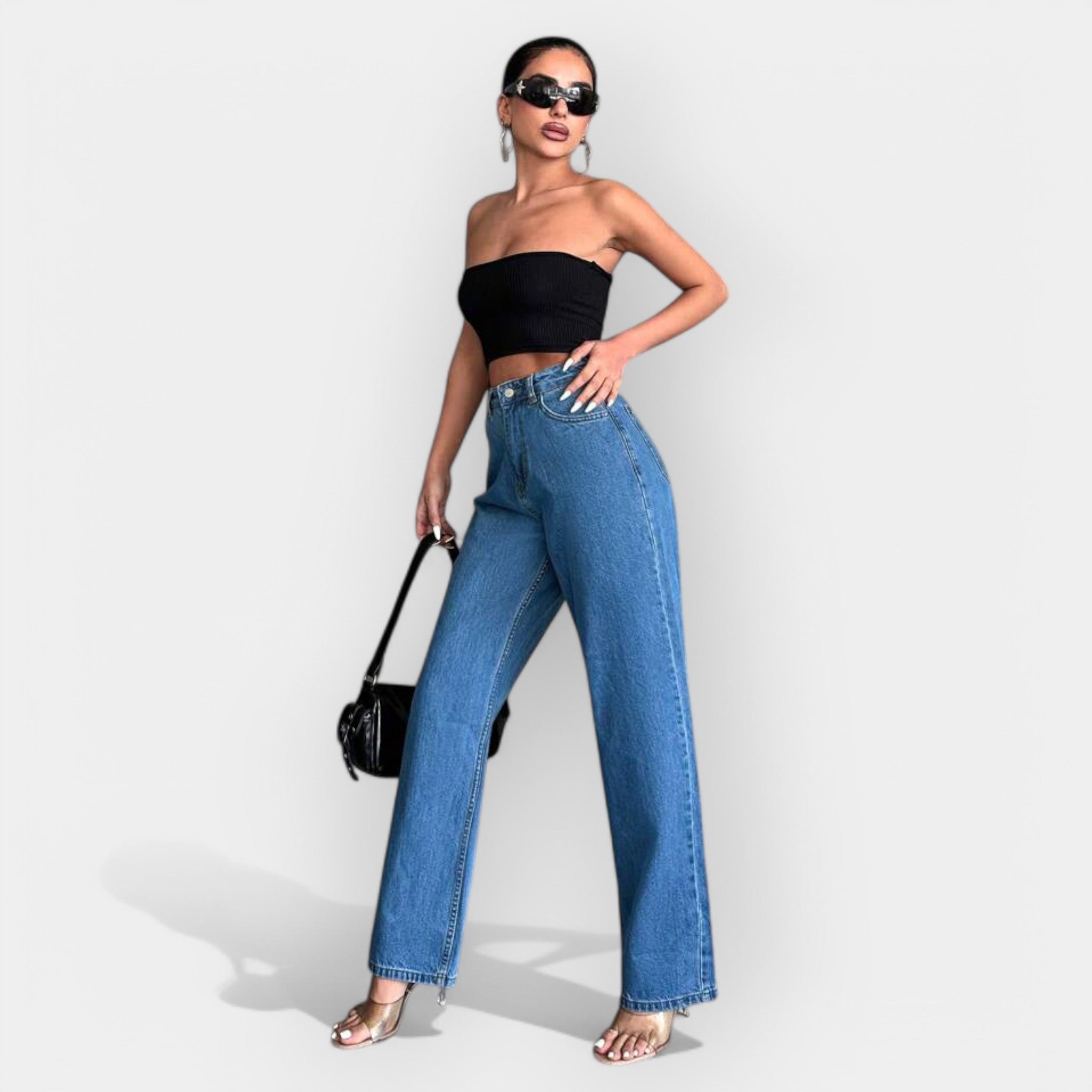 High-Rise Wide-Leg Denim