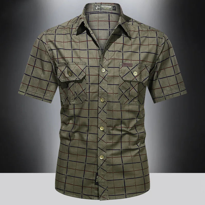 Lenoir™ | Elegant Short-Sleeve Checkered Shirt