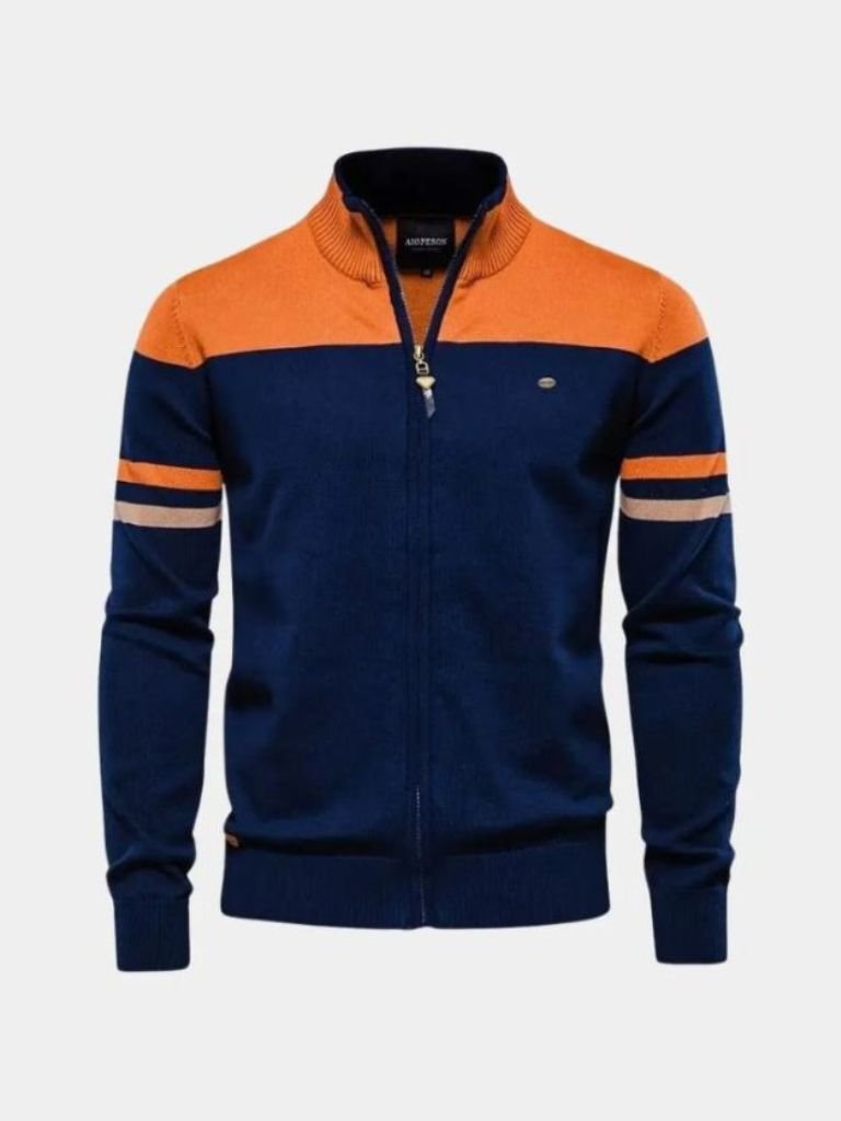 Cardigan Sweater Zipper Standing Collar Knitwear - Alder & Voss