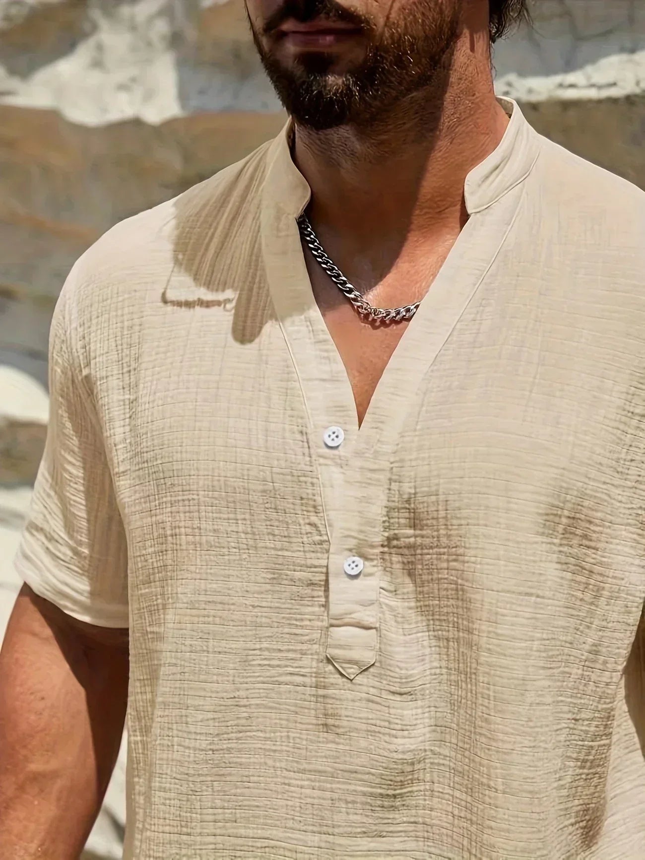 Lenoir™ | Elegant Summer Shirt with High Collar