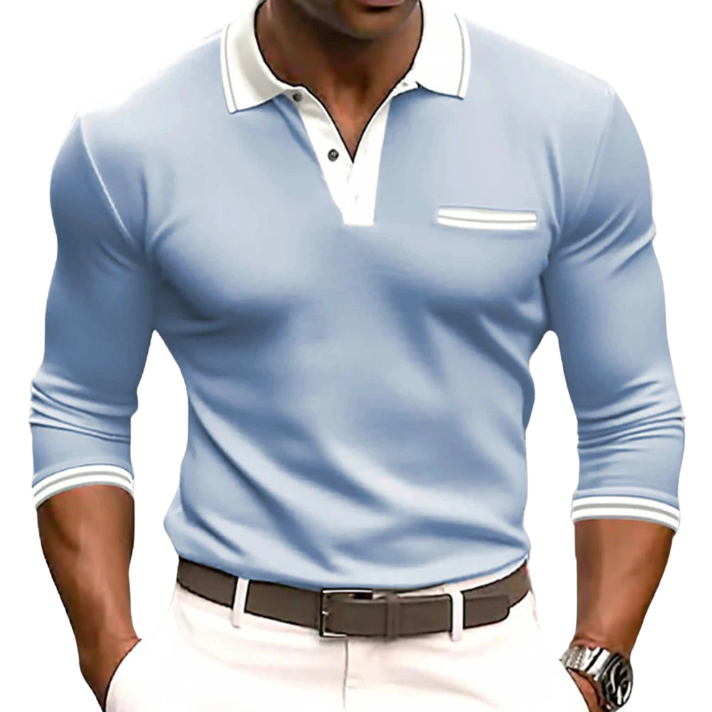 Lenoir™ - Shirt with Elegant Contrast Details