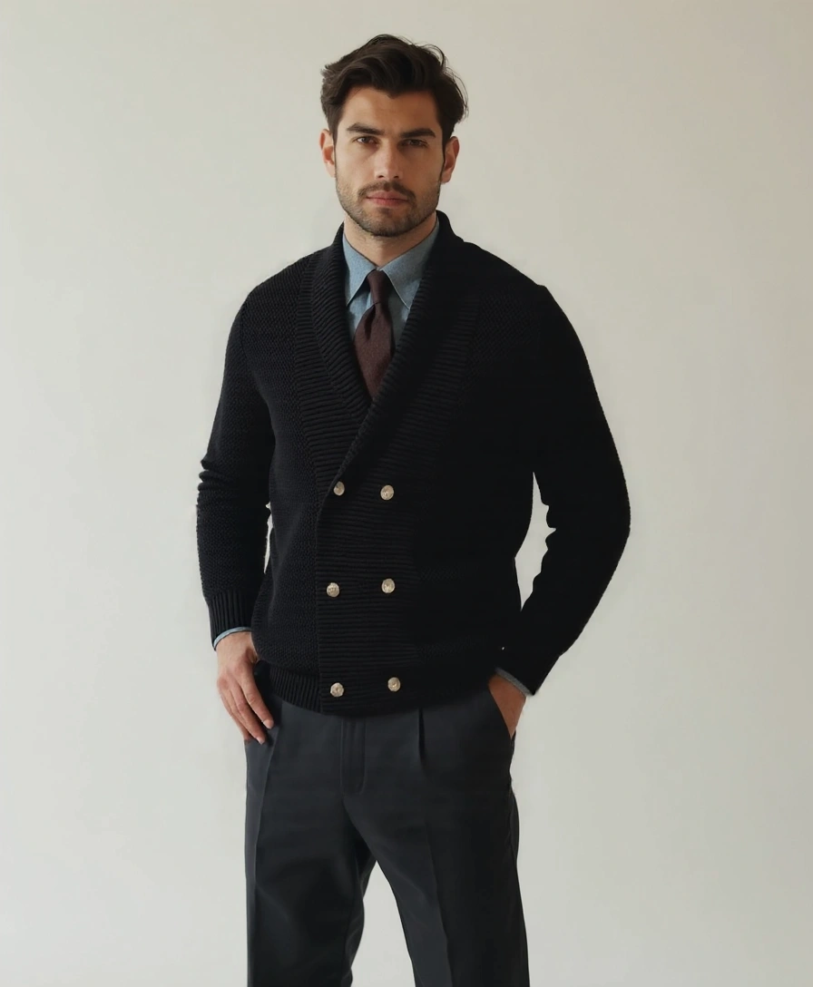 Elegant British Knitted Cardigan - Alder & Voss